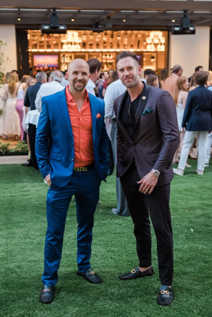 Nick Sanford, Matthew Massey at the opening party for Bari Ristorante in River Oaks District (Photo by Johnny Than)