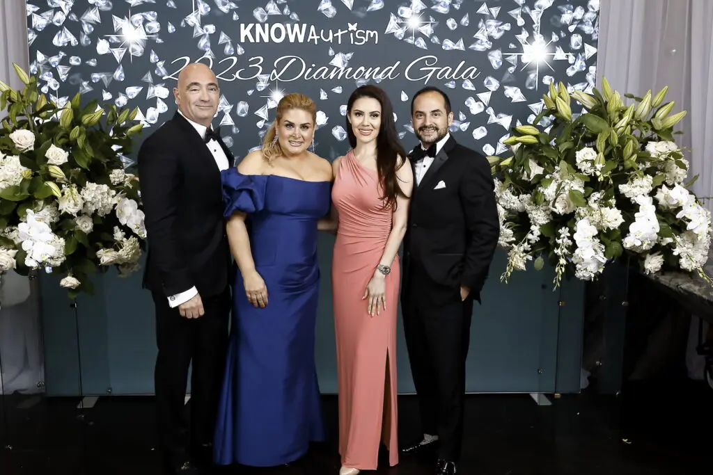 Ed & Betty Perez, Adriana & Mauricio Nava at the KNOWAutism 10th anniversary gala (Photo by Quy Tran)