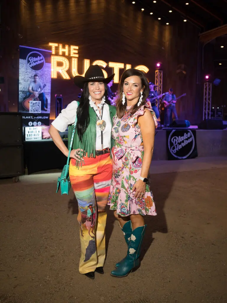 Tiffany Halik, Jenny Todd at the Cattle Barons Ball launch at The Rustic. (Photo by Daniel Ortiz)