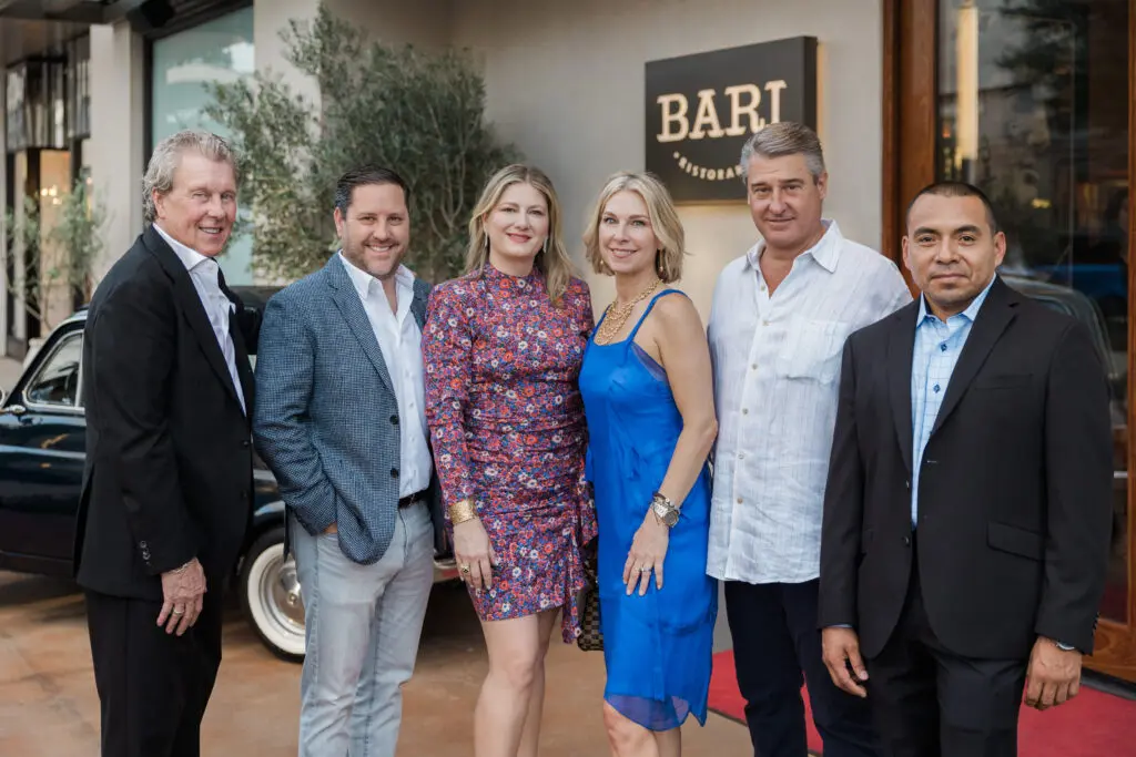 Tommy Nally, Patrick Hagemeister, Luisa Rangel de Alba, Casey & Manolo Munoz, Pedro Teyuca at the opening party for Bari Ristorante in River Oaks District (Photo by Johnny Than)