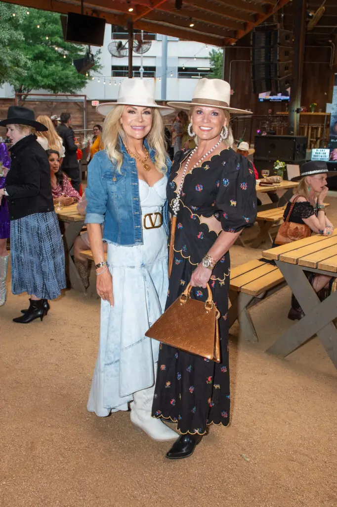 Tricia Verbois, Terri Courtney at the Cattle Barons Ball launch at The Rustic. (Photo by Jacob Power)