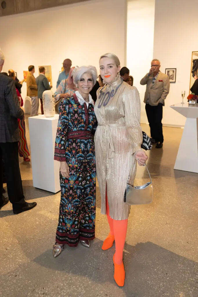 Judy Nyquist, Sara Darro at the Glassell School of Art 'weird' gala (Photo by Wilson Parish)