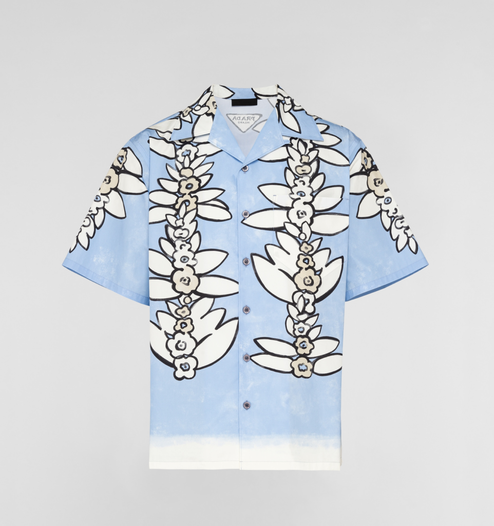 Prada has an assortment of chic camp style shirts perfect for the summer heat. Available at select Prada boutiques and Prada.com, $1,290.