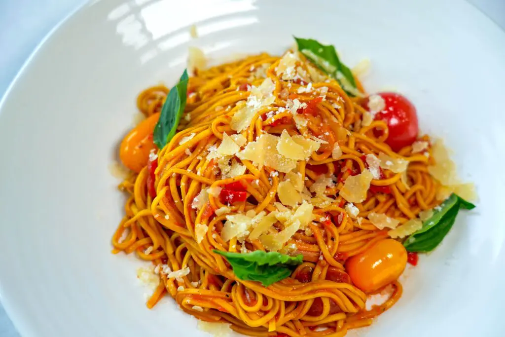 The Audrey Hepburn-inspired menu includes some of her favorite dishes, including spaghetti al pomodoro.
