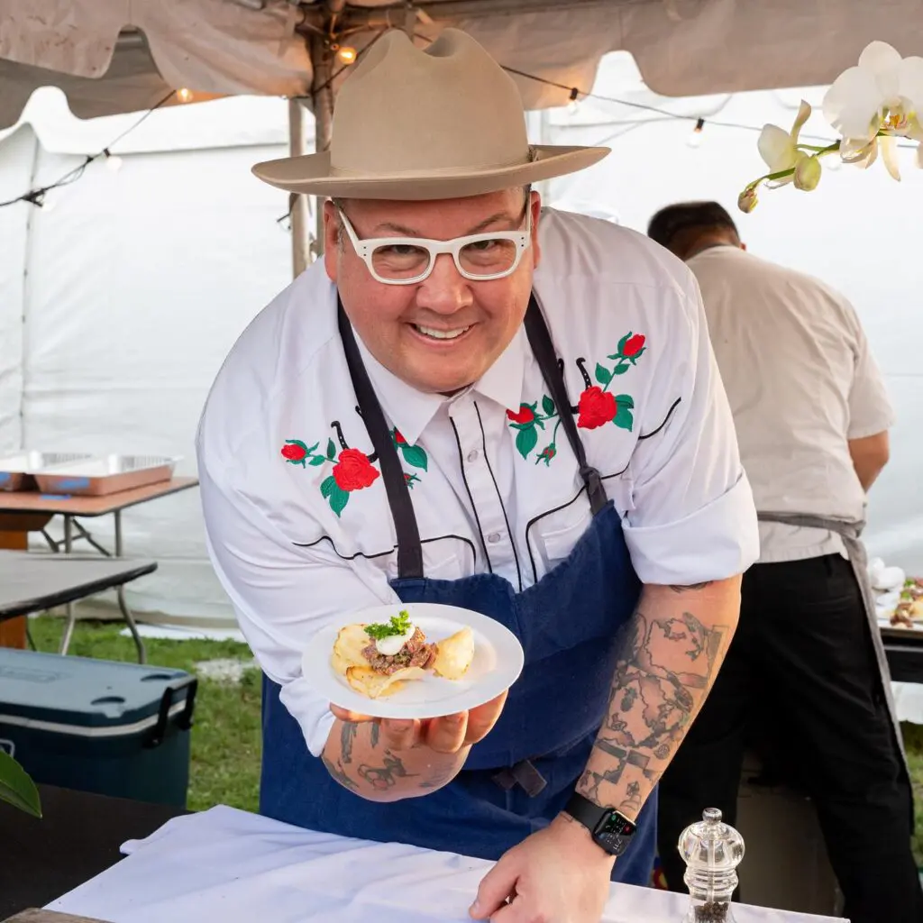 Chef Graham Elliot served up his beef tartare at the Fort Worth Food and Wine Festival last spring.
