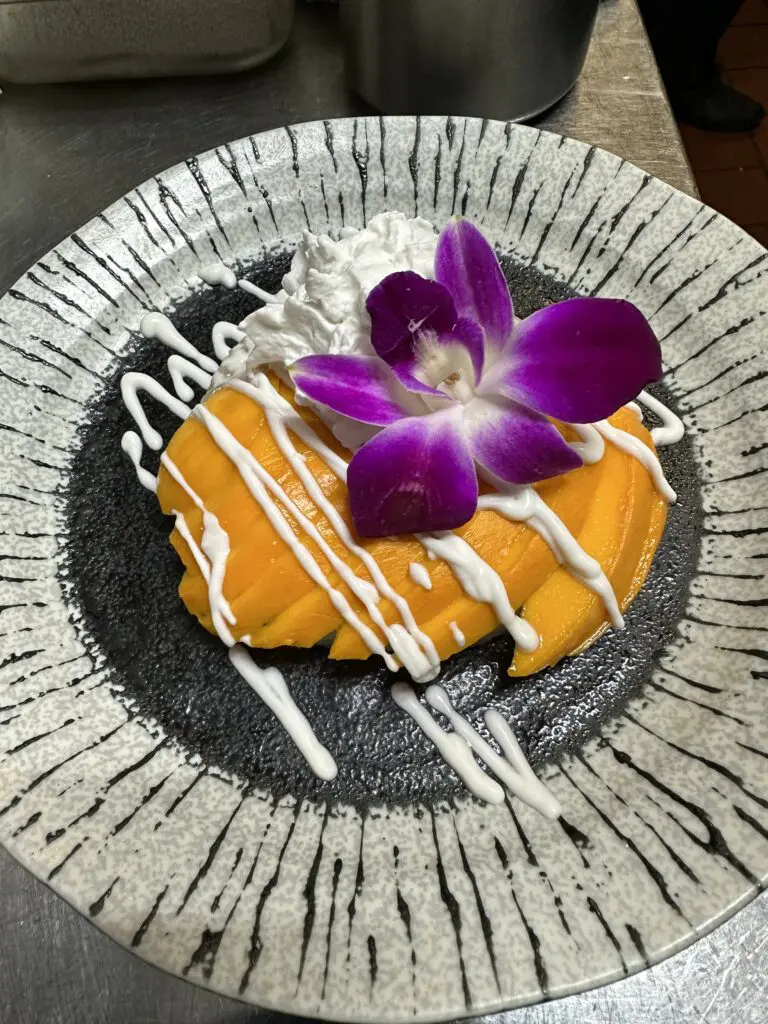 End a meal at Street to Kitchen in the East End with mango sticky rice. (Photo by Courtesy of Street to Kitchen)