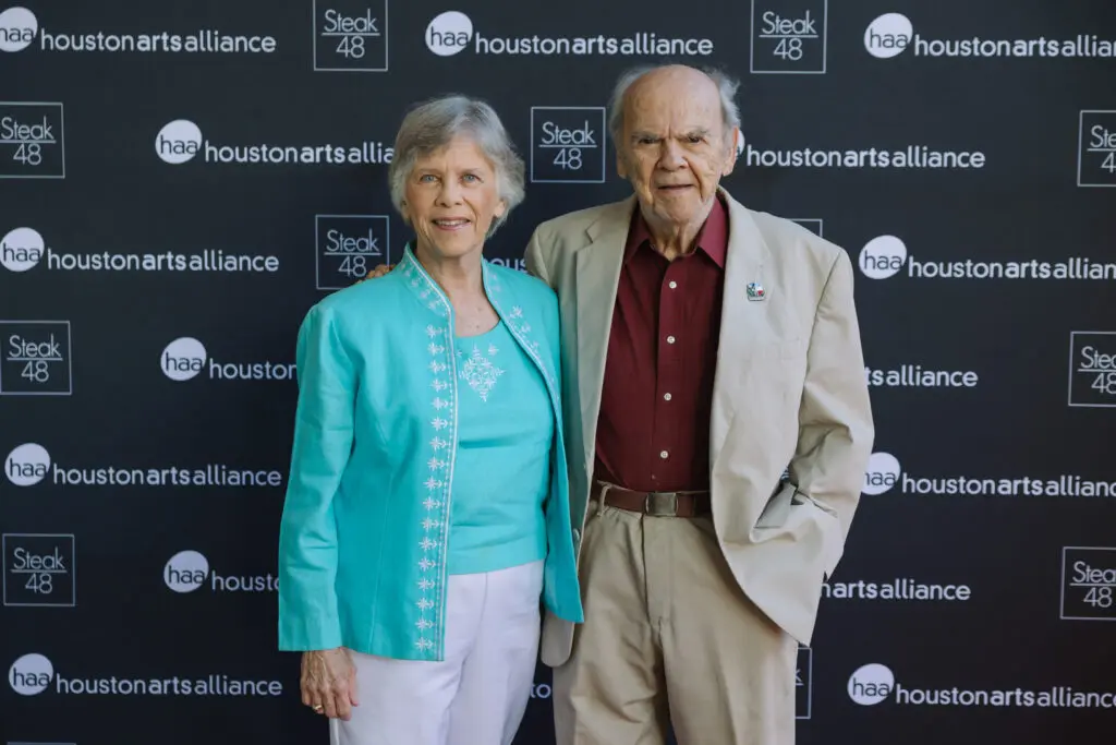 Linda Wiley, David Adickes at the Steak 48 fall fête doubling as kick-off for the Houston Arts Alliance gala. (Photo by Johnny Than)