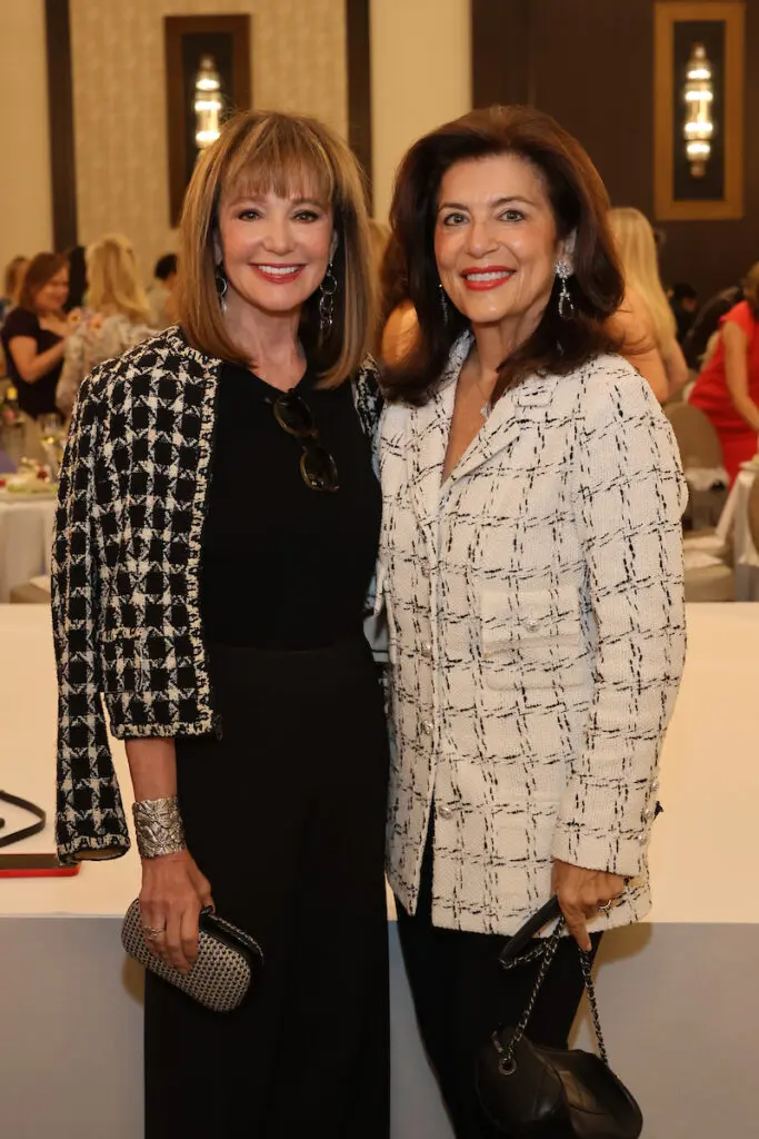 Previous Best Dressed Hall of Fame honorees Janet Gurwitch, Dancie Ware at the PaperCity Philanthropy in Fashion Best Dressed luncheon (Photo by Priscilla Dickson)