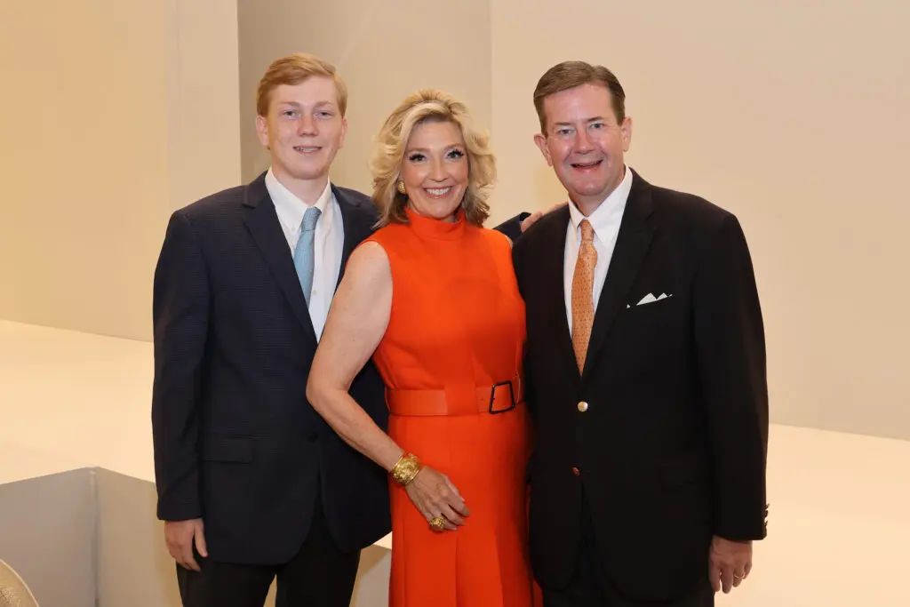 Sam Smith, Kathryn & Jeff Smith at the PaperCity Philanthropy in Fashion  Best Dressed luncheon. (Photo by Priscilla Dickson)