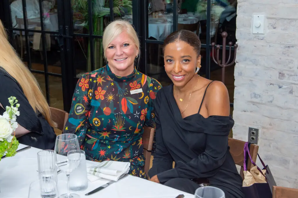 Cheryl Russell, Nikki Gamble at a luncheon at The Annie Café featuring LAGOS Couture jewels. (Photo by Jacob Power)