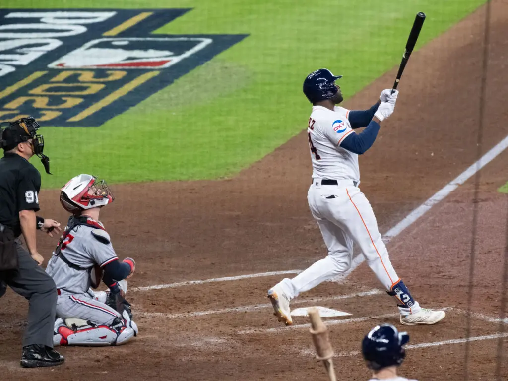 Yordan Alvarez launches baseballs to moon for the Astros. (Photo by F. Carter Smith)