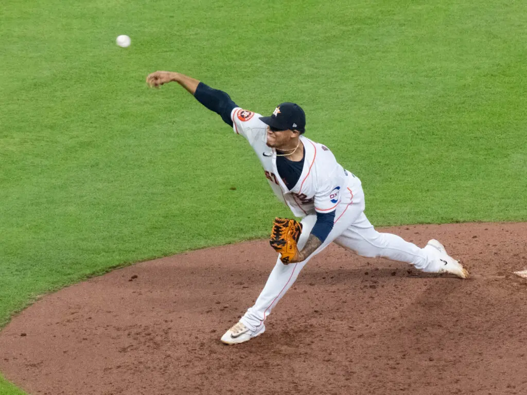Astros reliever Bryan Abreu has become a late inning lifeline. (Photo by F. Carter Smith)
