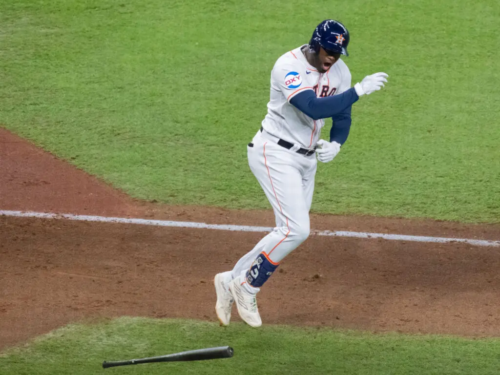 When Yordan Alvarez slams down bats, good things are happening for the Astros. (Photo by F. Carter Smith)