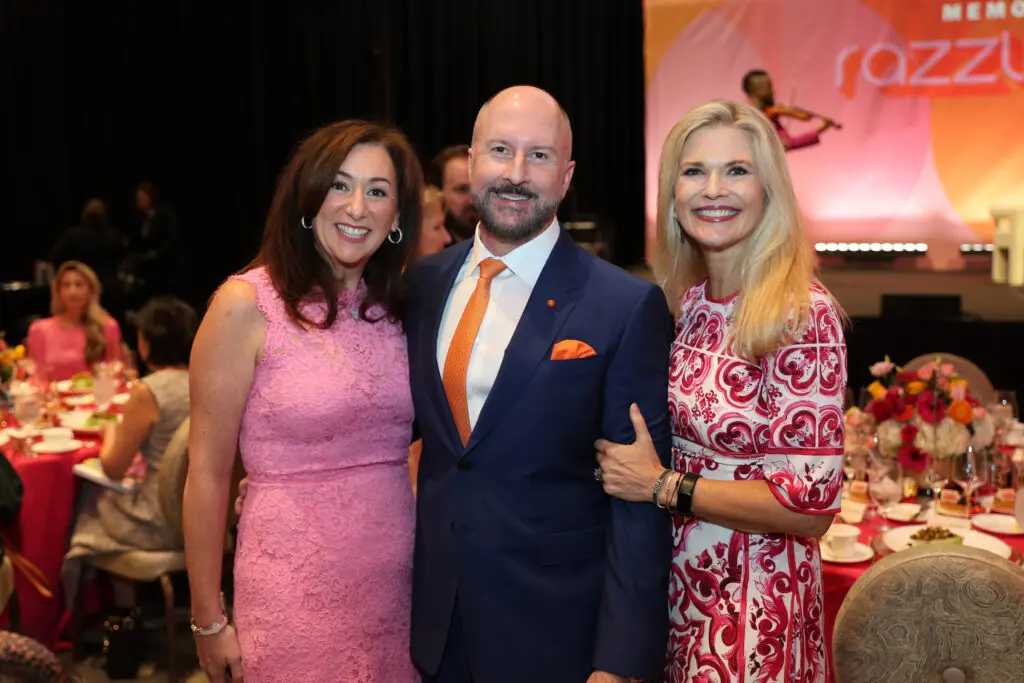 Amalia Stanton, honoree Tony Bradfield, Amy Pierce at Memorial Hermann Foundation's annual Razzle Dazzle luncheon at the Post Oak Hotel  (Photo by Priscilla Dickson)
