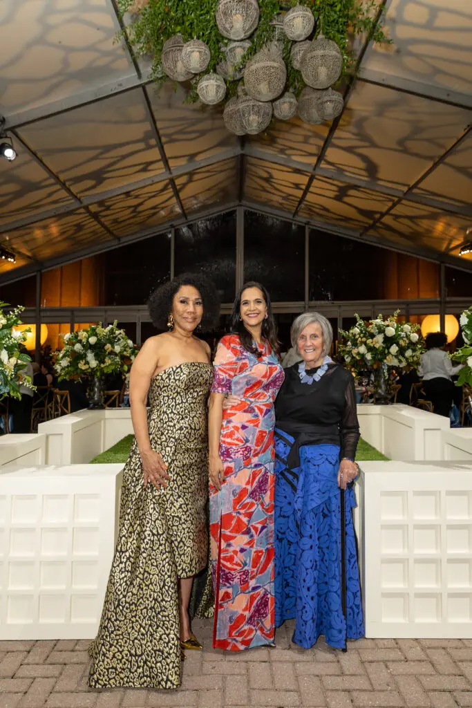 Myrtle Jones, Khori Dastoor, Sara Morgan at the black-tie dinner following Houston Grand Opera's world premiere of 'Intelligence.' (Photo by Emily Jaschke)
