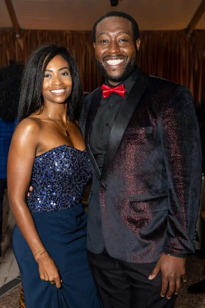 Constance Rose Edwards, Nicholas Newton at the black-tie dinner following Houston Grand Opera's world premiere of 'Intelligence.' (Photo by Emily Jaschke)