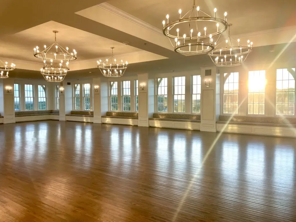 The seventh floor ballroom and pavilion at the Crazy Water once hosted big bands. (Photo by Courtney Dabney)