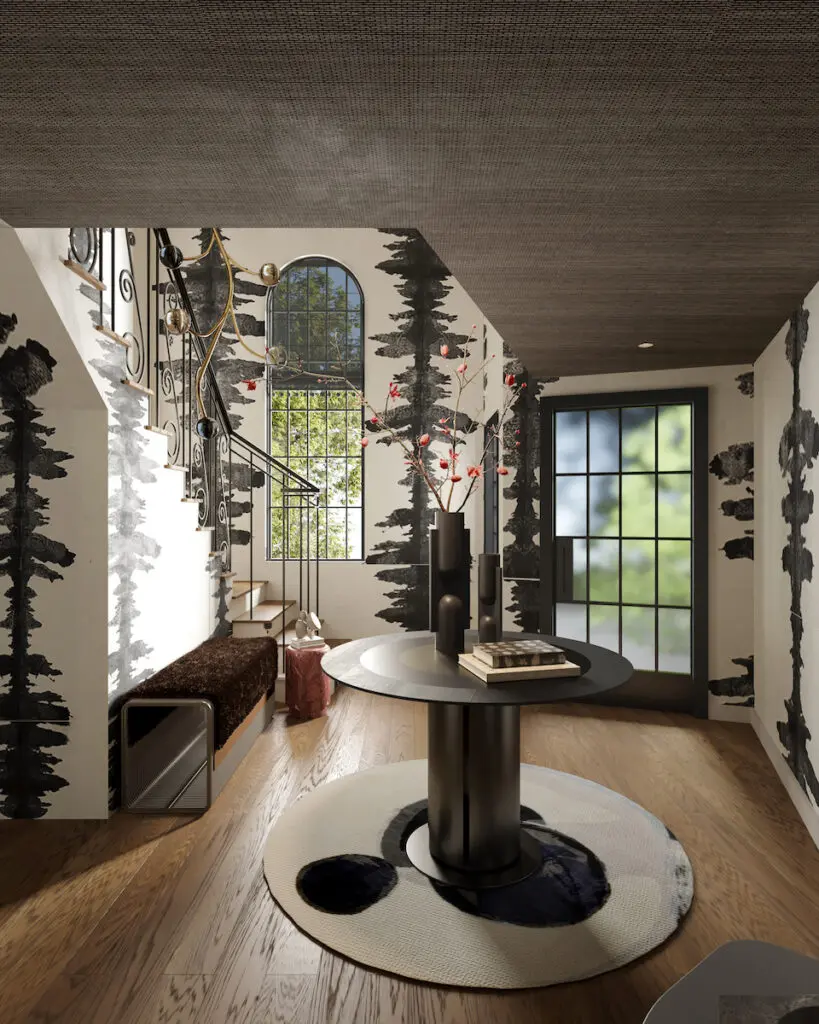 A rendering of the entry for the 2023 Kips Bay Decorator Show House Dallas. (MLK Studio and Jackson Paige Interiors)