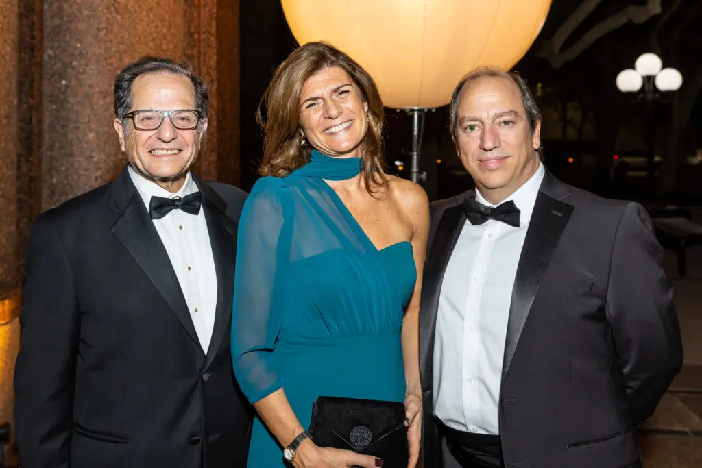 Rob Phillips, Dulce & Pedro Pires at the black-tie dinner following Houston Grand Opera's world premiere. (Photo by Emily Jaschke)