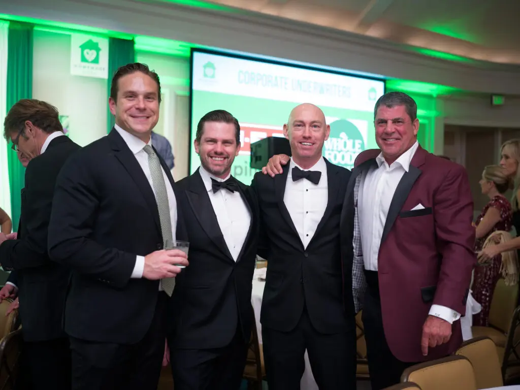 Roberto Schuldes, Josh Marcell , Mike Mann, Trent Kelley at the Homemade Hope dinner. (Photo by Daniel Ortiz)
