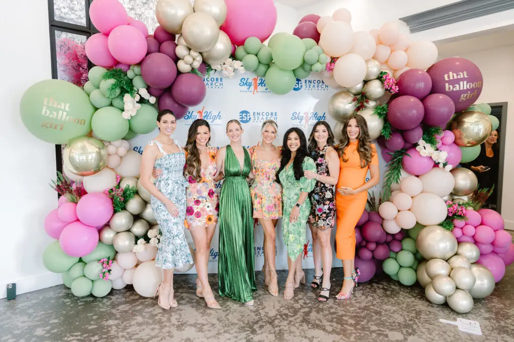 Sarah Barrera, Logan Lester Talfeski, Cristi Liles, Marti Grizzle, Payton Wallace,Alex Joven, Kinsey Reagan Green at the Ladies Who Brunch benefit for Sky High for Kids at The Revaire. (Photo by Quy Tran Photography)