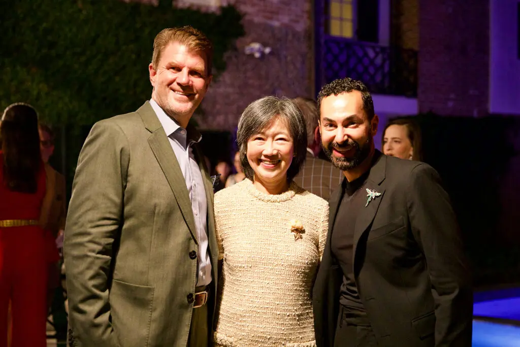 Bill Baldwin, Anne Chao, Fady Armanious at the Houston Ballet Ball kick-off soirée. (Photo by Ashley Patranella)