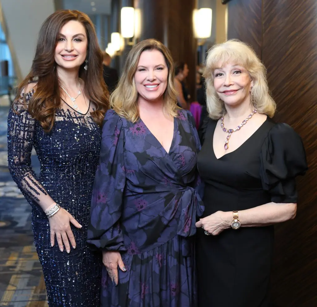 Brigitte Kalai, Casey Curry, honoree Susan Boggio at Interfaith Ministries annual Tapestry Gala at the Hilton Americas-Houston. (Photo by Quy Tran)