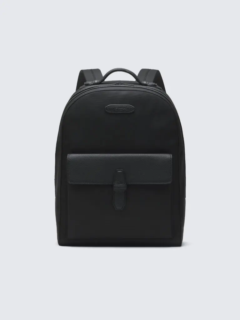 Brioni Black Nylon and Rodos Leather Backpack