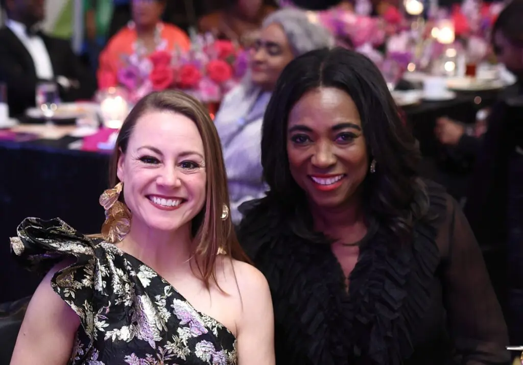 Christina Jones, Dr. Kathy Flanagan at Interfaith Ministries annual Tapestry Gala at the Hilton Americas-Houston. (Photo by Quy Tran)