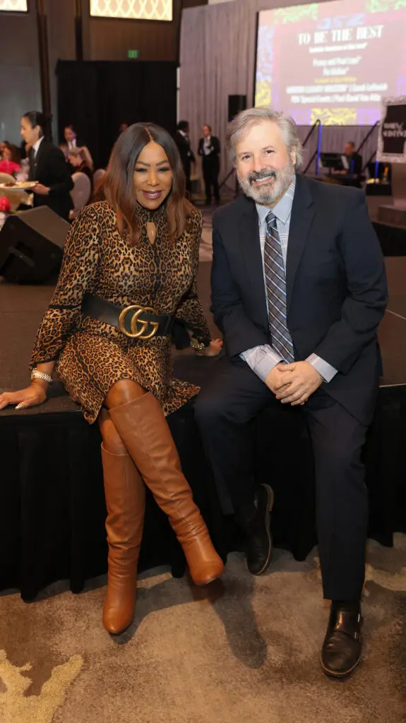 KHOU Channel 11's Deborah Duncan and Houston Public Media's Ernie Manouse serve as emcees at the Women of Substance luncheon.  (Photo by Priscilla Dickson)
