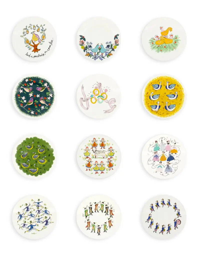Lela Rose 12 Days of Christmas Plates - ALL