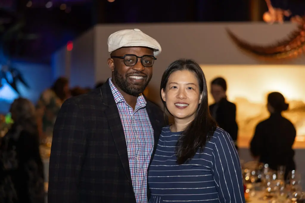 Prentice Onayemi, Catherine Chao at the preview of HMNS' re-imagined Welch Hall: Matter & Motion (Photo by Mike Rathke, HMNS Photographer)