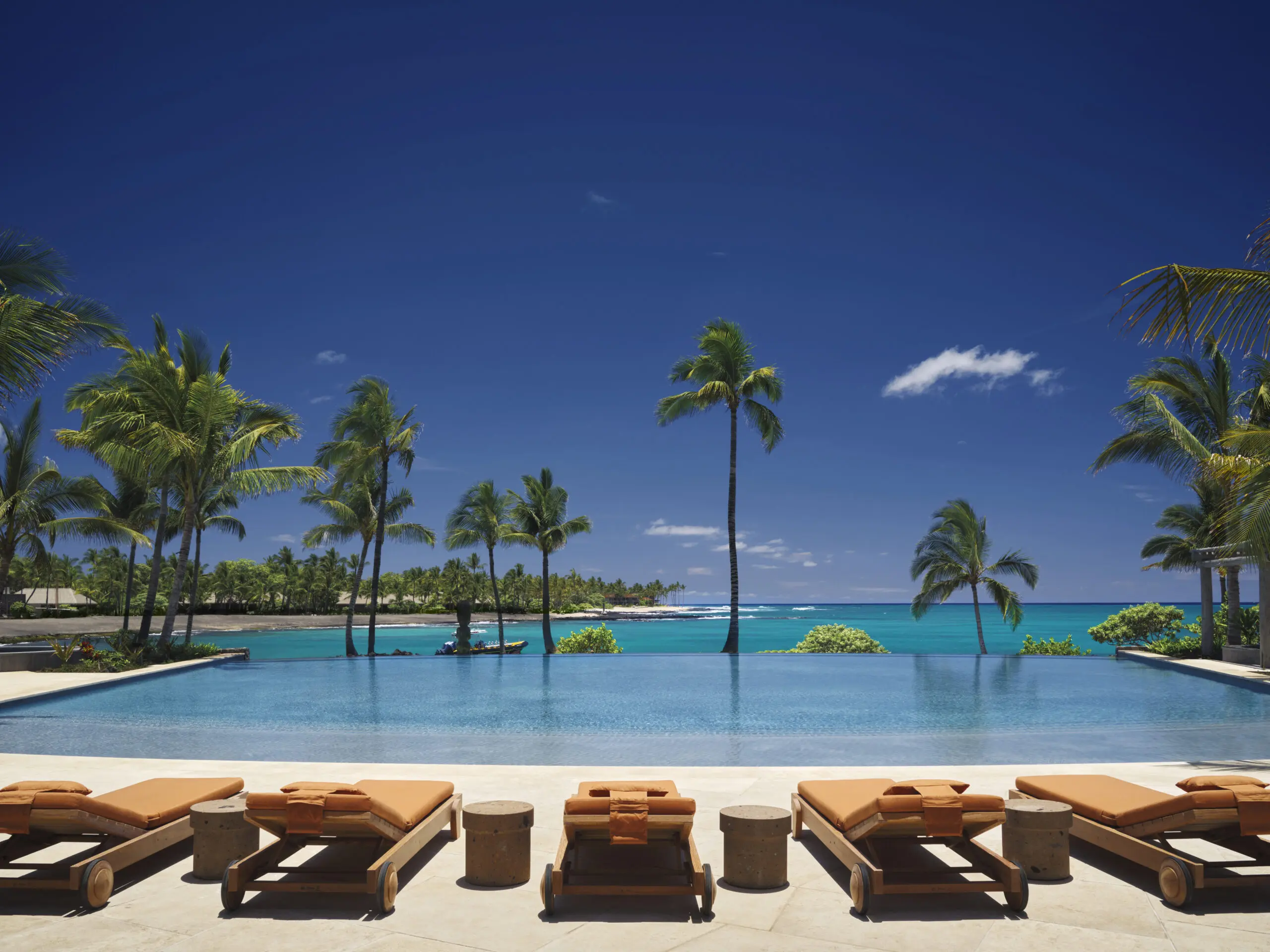 The Moana Pool at Kona Village, A Rosewood Resort which opened in July.