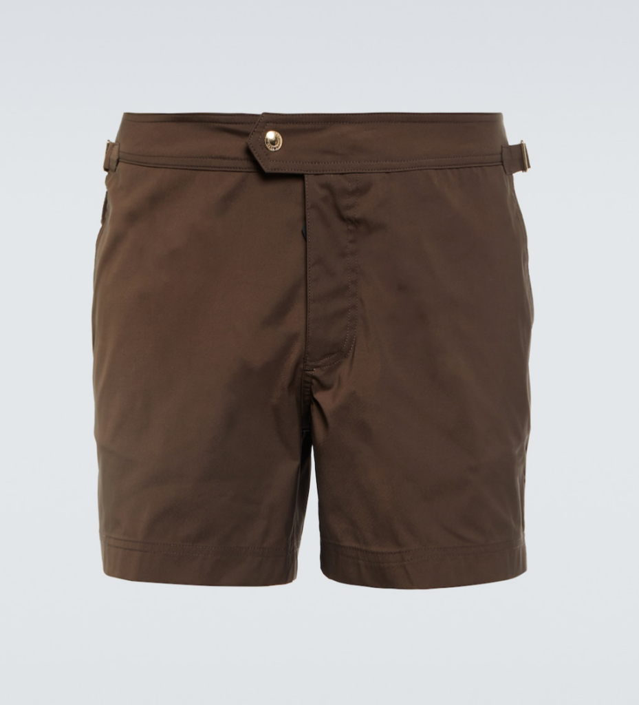 Tom Ford brown swim trunks ($490), available at select Tom Ford boutiques and mytheresa.com