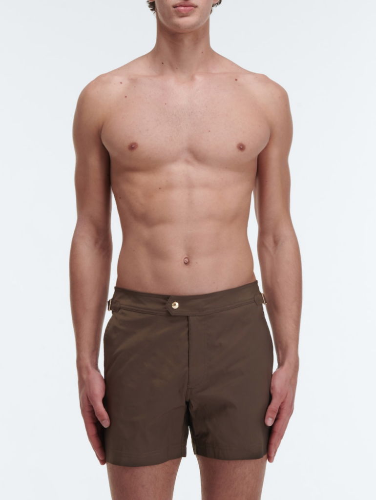 Tom Ford brown swim trunks ($490), available at select Tom Ford boutiques and mytheresa.com