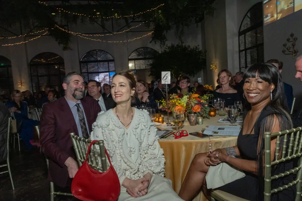 Houston Ballet's Stanton Welch, Julie Kent, and Lauren Anderson at the Ucross 40th anniversary dinner.  (Photo by Jenny Antill)