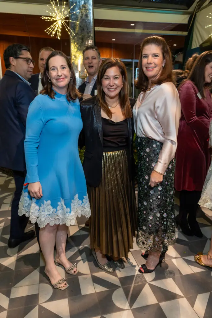 Barri Fishel, Jen Fink, Jennifer LaPorte at Texas Children's Hospital Ambassadors holiday party. (Photo by Jenny Antill/Texas Children's Hospital)