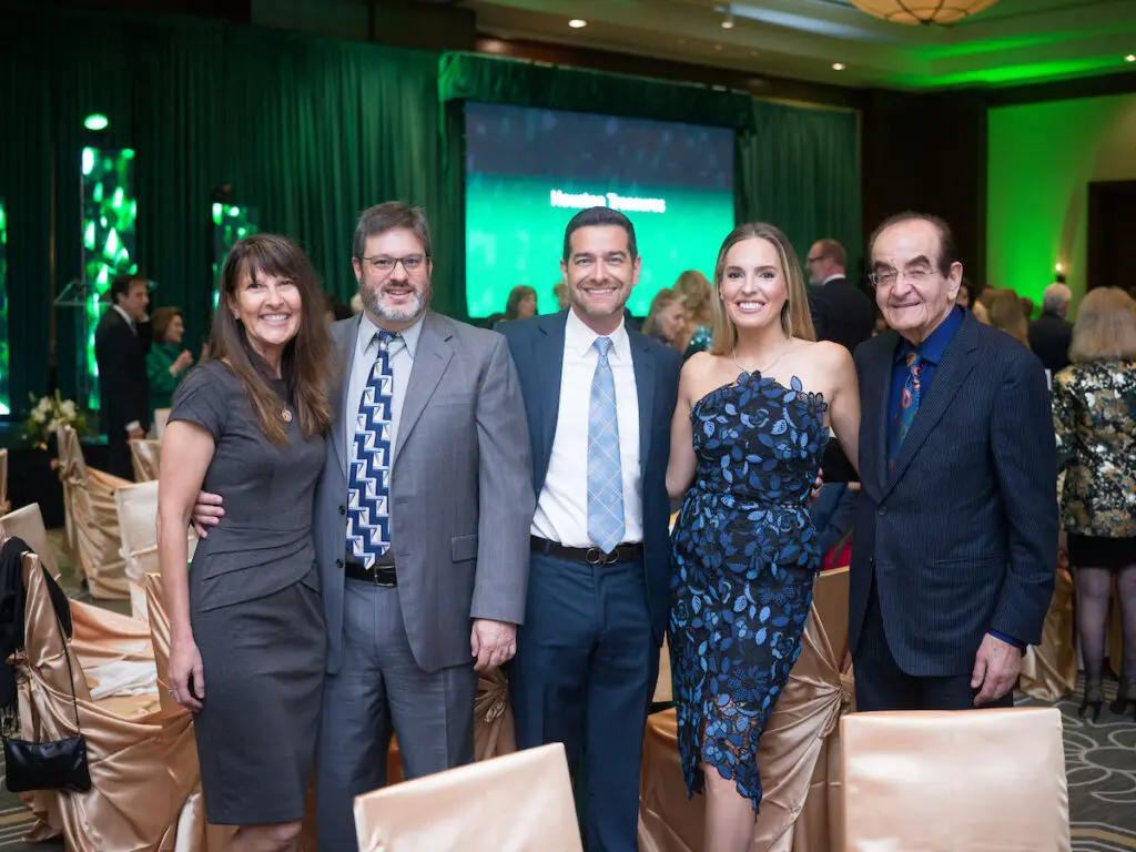 Cassandra  & David Chiaro, Sami & Stephanie Shbeeb, Nino Shbeeb at The Social Book's Houston Treasures awards dinner (Photo by Daniel Ortiz)