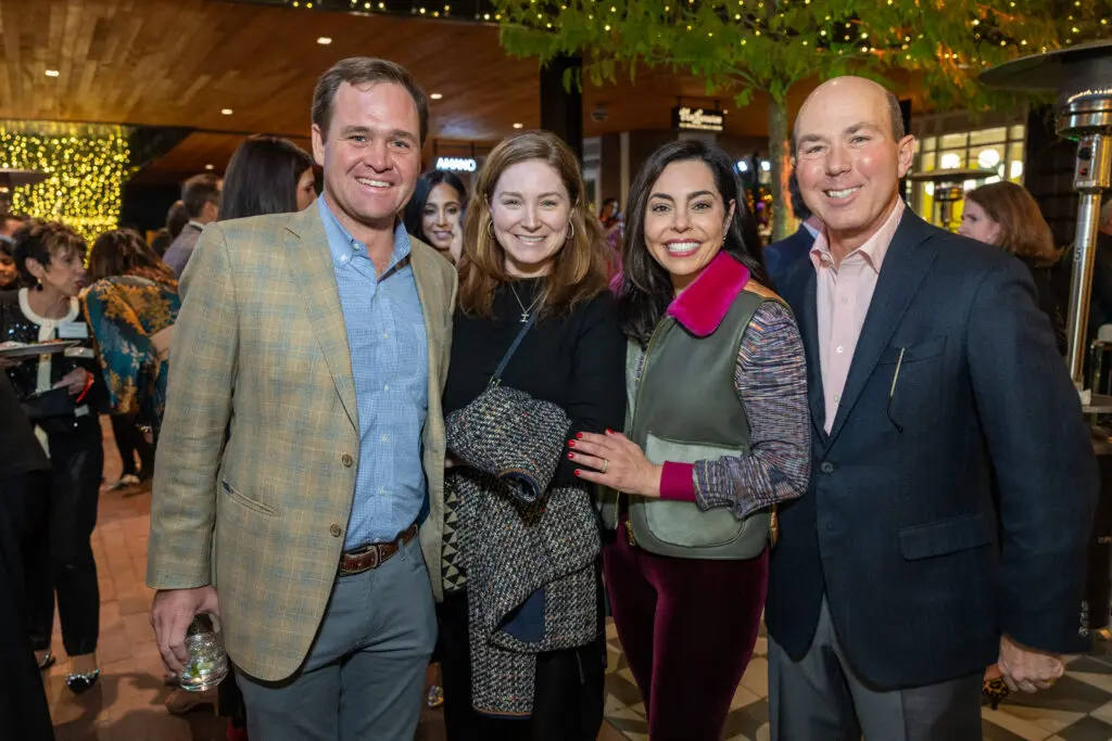Isla &Joseph Jornayvaz, Nicole & Evan Katz at Texas Children's Hospital Ambassadors holiday party held at the Montrose Collective. (Photo by Jenny Antill/Texas Children's Hospital)