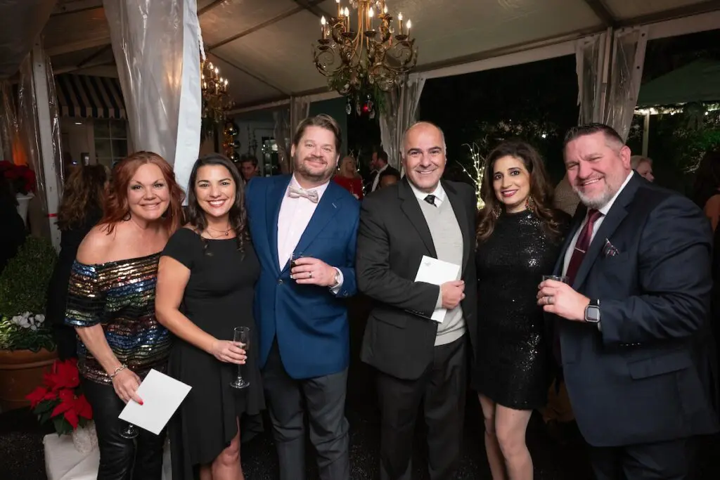 Jael Greene, Kristen & Eric Howard, Hani Barazi & Serene Wafai, Todd Greene at the Legacy Community Health 'Holiday Schmooze' (Photo by Daniel Ortiz)