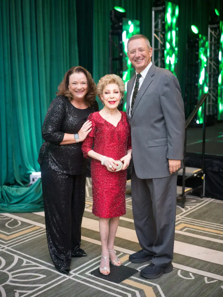 Tara Wuthrich, Margaret Alkek Williams, David Wuthrich at The Social Book's Houston Treasures awards dinner (Photo by Daniel Ortiz)