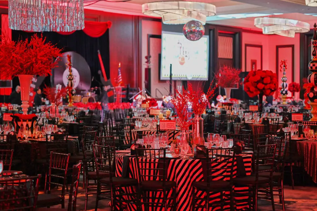 Seeing red at the Spindletop Holiday Ball at the Royal Sonesta Hotel (Photo by PWL Studios/Fulton Davenport)