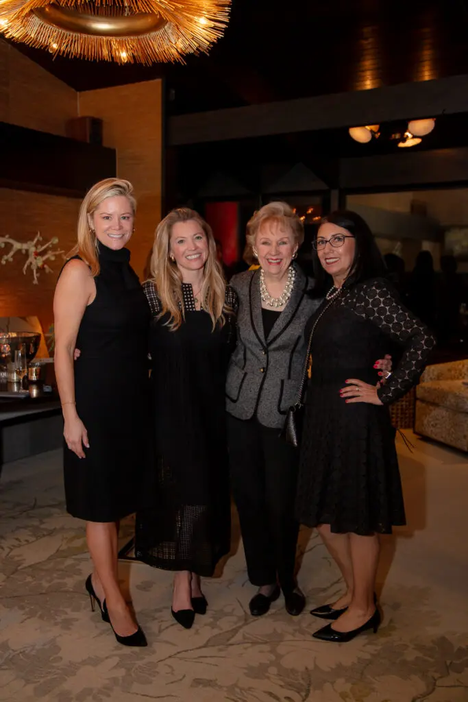 Monica Bickers, Catanna Berger, Marguerite Swartz, guest at the Akris/PaperCity salute to Houston Ballet's Julie Kent  (Photo by Miroma Photography)