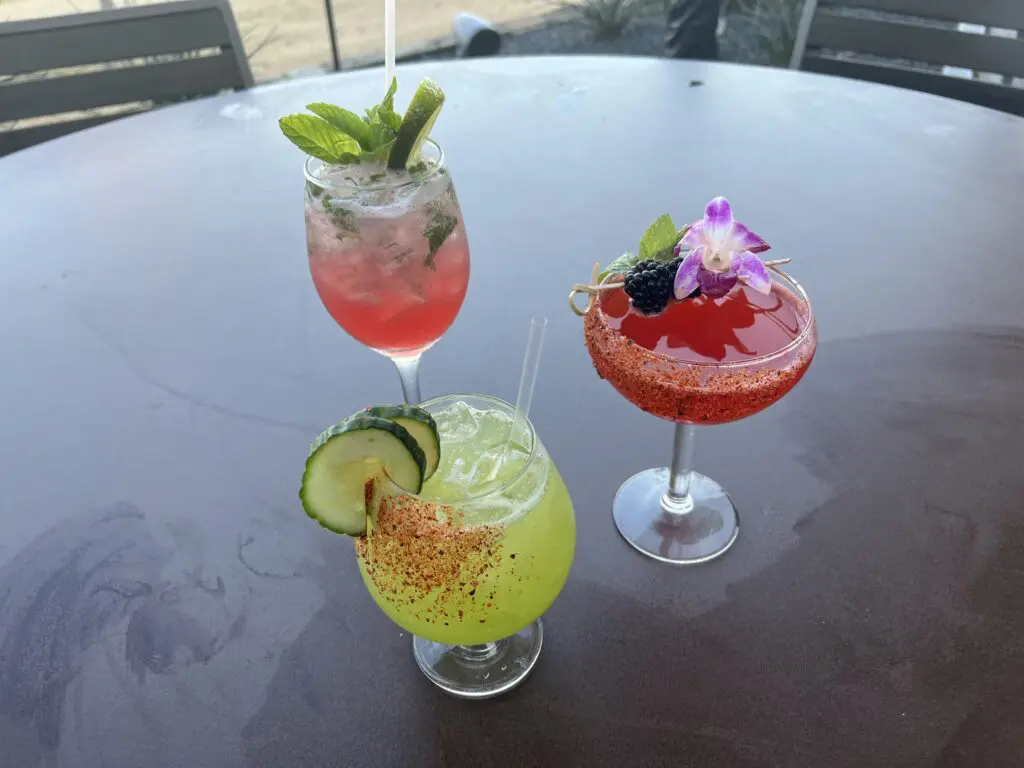 Mesero mixes things up with three fresh fruit puree mocktails.