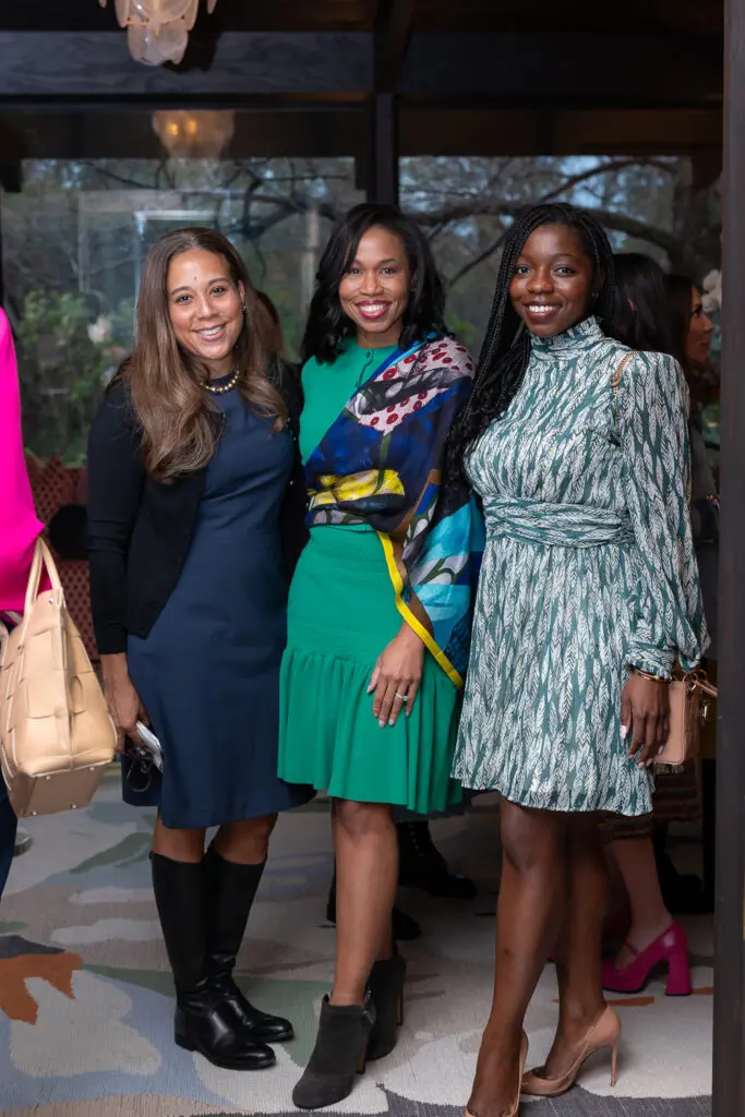 Heidi Smith, Roslyn Bazzelle Mitchell, Zoe Cadore at the Akris/PaperCity salute to Houston Ballet's Julie Kent  (Photo by Miroma Photography)