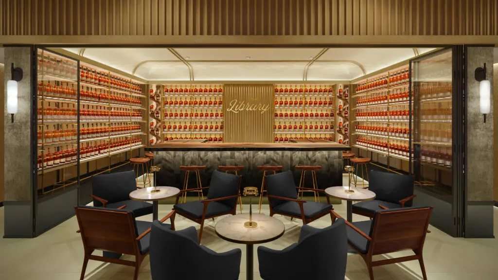 Oak & Eden's Library space where guests can build their own bottles.