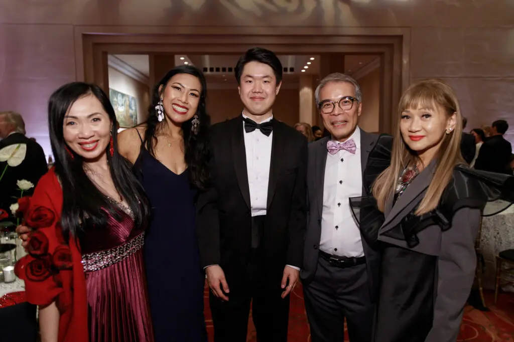 Connie Kwan-Wong, Maria Li, Ziniu Zhao, Francis Choy, Flora Choy at Houston Grand Opera's Concert of Arias. (Photo by Michael Bishop)