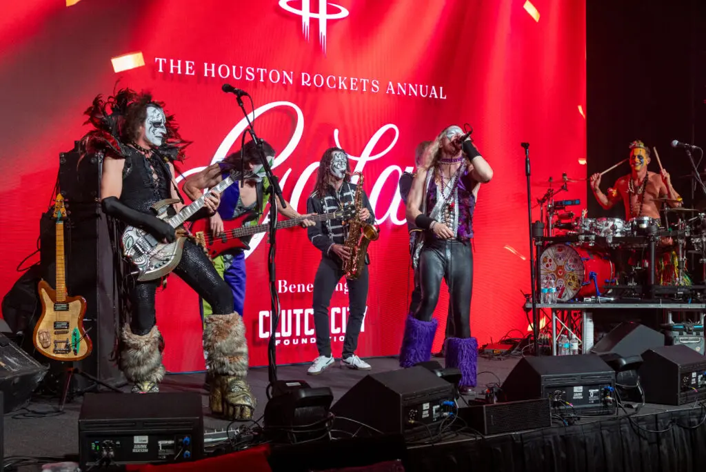The Bag of Donuts from New Orleans entertained at the Houston Rockets Clutch City Foundation gala at the Post Oak Hotel.