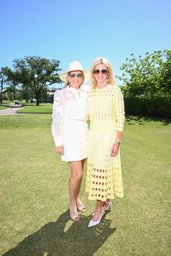 Anne Carl, Kim Moody at the River Oaks Country Club tennis tournament luncheon.