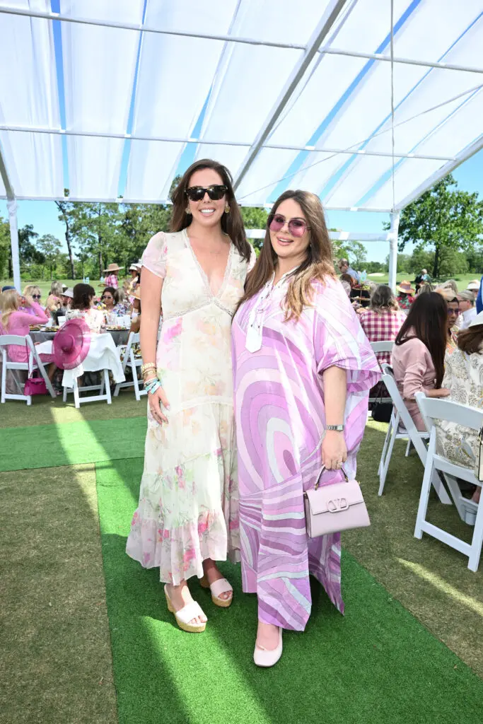 Gillian Sarofim, Meredith Flores Barker at the River Oaks tennis tournament luncheon.